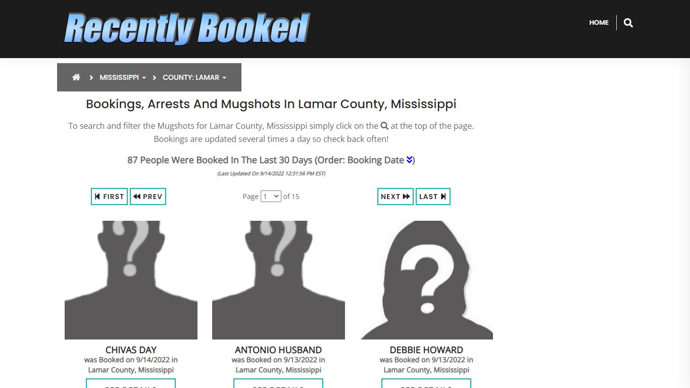 Bookings, Arrests and Mugshots in Lamar County, Mississippi